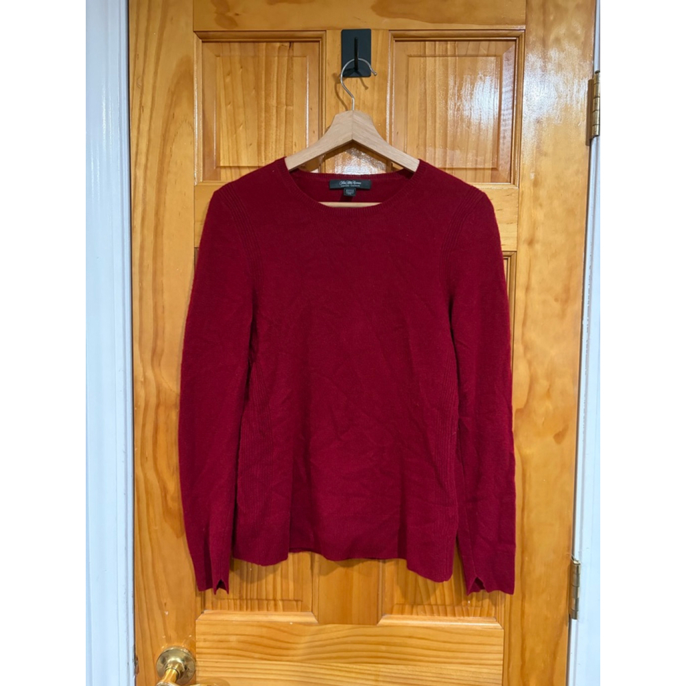 Saks Fifth Avenue Cashmere Crewneck Sweater Red Burgundy Size S